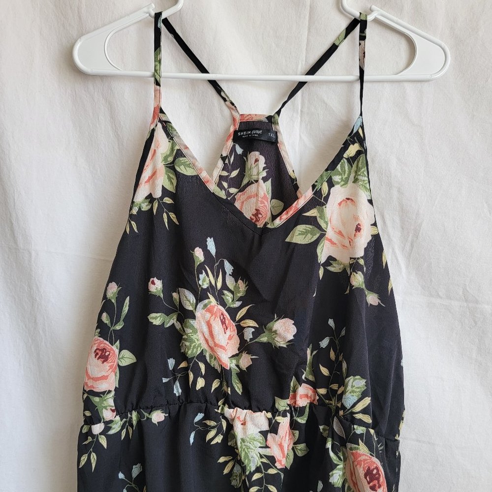 Women's Shein Spaghetti Strap Floral BOHO Blouse. Size 1XL (14)